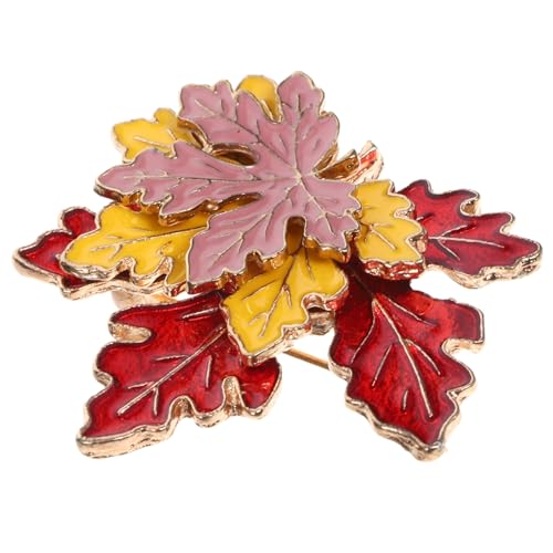Mikikit Ahornblatt Brosche Metall Anstecknadel Herbst Schmuck für Kleidung Anzug Pin Thanksgiving Accessoire für Hut Schal und Mantel Damenbrosche von Mikikit
