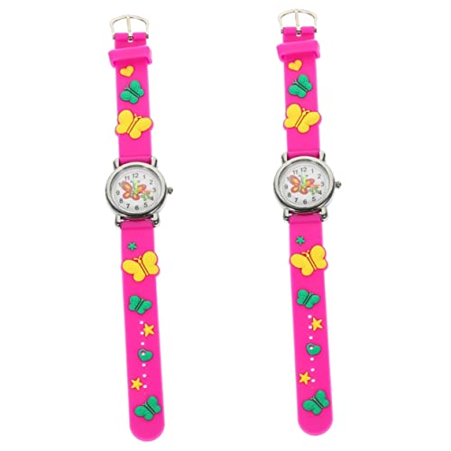 Mikikit Armbanduhr Für Jungen Und Mädchen Cartoon-Muster Kleinkind-Armbanduhr Für Mädchen Und Jungen Zeit-lernwerkzeug 2 Stück von Mikikit