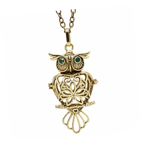 Mikikit Aromatherapie Halskette Damen Vintage Eule Anhänger Offenes Aromaduft Medaillon Leicht Langlebig Modischer Schmuck Mikikit Aromatherapie Halskette Damen Vintage Eule Anhänger Offenes Aromaduft Medaillon Leicht Langlebig Modischer Schmuck von Mikikit
