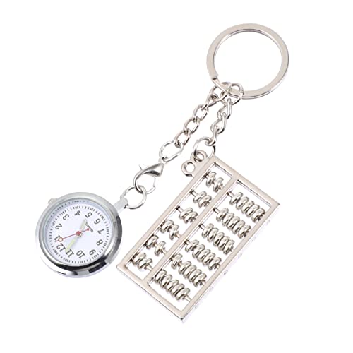 Mikikit Cooler Schlüsselanhänger Mit Uhr Aus Metall Für Männer in Abakus-Form Einfache Praktische Taschenuhr Als von Mikikit