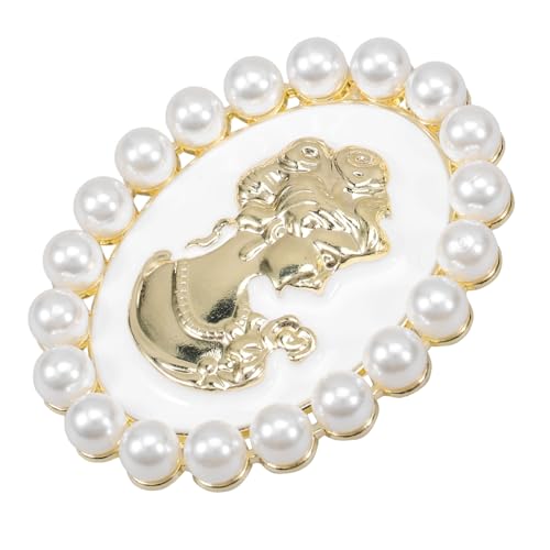 Mikikit Barock Vintage Brosche Damen Anstecknadel mit Künstlicher Perle Kleine Schmucknadel für Kleidung Pullover Taschen Langlebiges Legierungsmaterial Modisches Accessoire für Frauen von Mikikit