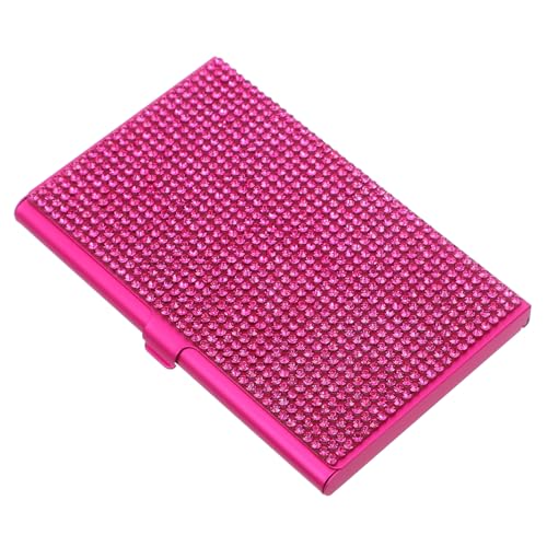 Mikikit Bling Strass Visitenkartenetui aus Aluminiumlegierung Eleganter Kartenhalter für Damen Langlebig Kratzfest und Fingerabdruckresistent Perfektes Büro Accessoire von Mikikit