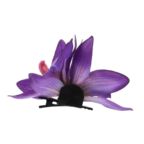 Mikikit Blume Haarnadel Orchidee Haarspange Blumenklammern Blumenspangen Brauthaarclip Flache Haarspangen Mit Blumenmuster Haarschmuck Blumenhaarspangen Für Frauen Haarblumen Violett Stoff von Mikikit