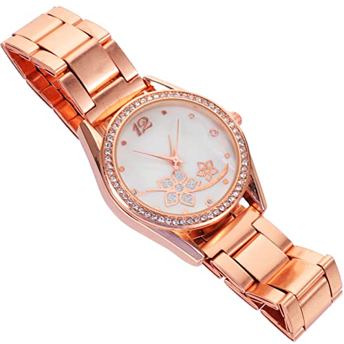 Mikikit Blumenmuster Damenuhr Mit Strass Stilvolle Armbanduhr Für Mädchen Leicht Und Tragbar Für Alltag Partys Und Reisen Robuste Qualität Und Präzise Zeitmessung von Mikikit