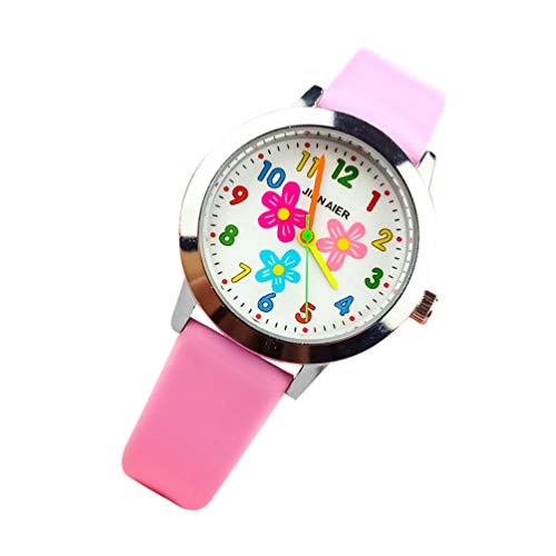 Mikikit Kinder Uhr Mit Blumenarmband Quarz-Armbanduhr Teenager-Geschenke Für Mädchen Geschenke Für Mädchen Im Alter Von 8–10 Jahren Uhr Geschenke Für Mädchen 8-10 Student Gürtel von Mikikit