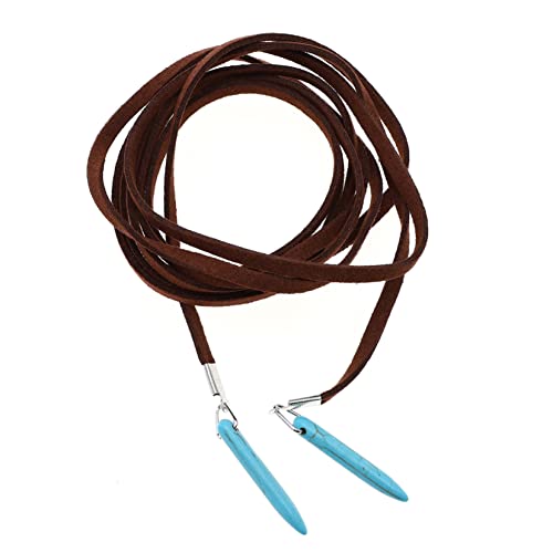 Mikikit Boho Lange Samtband Halskette mit Natürlichem Türkis Anhänger Handgefertigter Vintage Schmuck Vielseitiges Party und Alltagsaccessoire für Frauen Mikikit Boho Lange Samtband Halskette mit Natürlichem Türkis Anhänger Handgefertigter Vintage Schmuck Vielseitiges Party und Alltagsaccessoire für Frauen von Mikikit