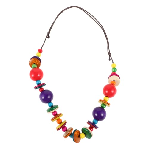 Mikikit Boho Mehrreihige Kokosnussschalen Perlen Halskette Bunte Sweater Kette Leichter Langlebiger Schmuck für Damen Modisches Vielseitiges Accessoire Handgefertigt Ethnischer Stil von Mikikit