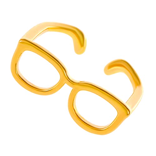 Mikikit Verstellbarer Offener Brillenring für Paare Ästhetischer Schmuck Hautfreundliches Material Offene Ringe für Männer und Frauen für Besondere Anlässe von Mikikit