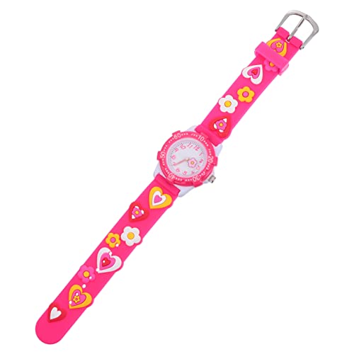 Mikikit Cartoon Blumenmuster Armbanduhr Für Junge Mädchen Verstellbare Silikonarmbanduhr Für Schüler Für Schule Und Freizeit Farbenfrohe Ziffern Für Einfache Zeitablesung von Mikikit