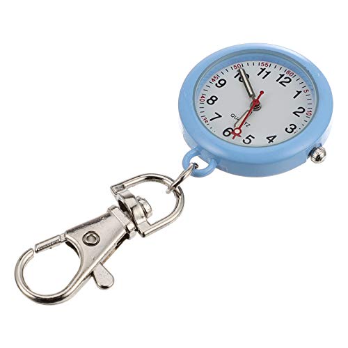 Mikikit Einfache Taschenuhr Clip Casual Pocket Watch: - On H?ngende Revers- - Uhr mit Silikon- Abdeckung Taschenuhr Praktische Tragbare Pflege Taschenuhr Zarte H?ngende - Uhr- Blau von Mikikit