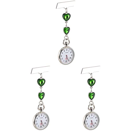 Mikikit Zubehör Aufstecken -Mode Herren-Hängeuhren Krankenpflege Pfirsich Studenten Easy Heart Second Charm Watch-Pin-Mit Einziehbarem Revers Uhr Uhr: Kindergarten- -Abzeichen Clip von Mikikit