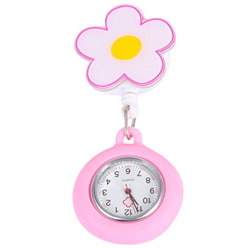 Mikikit Zubehör Für Krankenschwestern Clip- On Pocket Watch: Einziehbare Uhr H?ngen Uhr Geschenkuhr für Verwendung Silikon Quarz Uhren Happy Face Clip on Fob Uhr für ?rzte von Mikikit