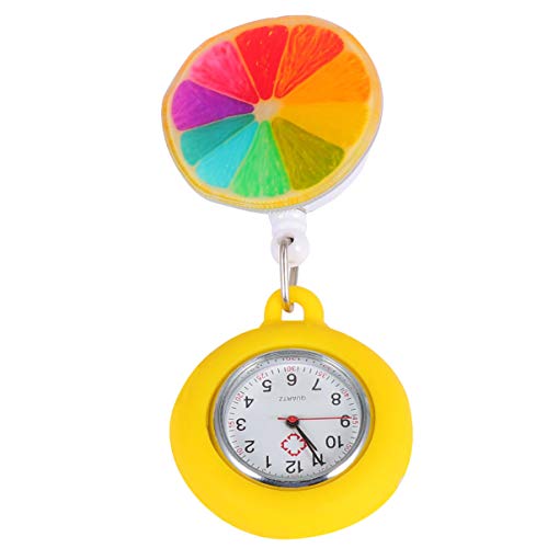 Mikikit Zubehör Für Krankenschwestern Clip- auf Pocket Watch: Retractable Watch Hanging Uhrengeschenke Uhr für Dekor Verwenden Silikonquarz Uhr Happy Fach Clip auf FOB Uhr für Taschenuhr von Mikikit