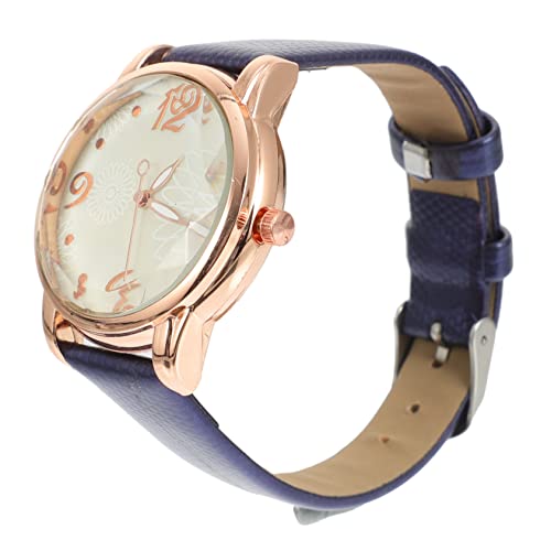 Mikikit Damen Lederarmbanduhr Analog Uhr Elegant Freizeit Uhr Für Alltag Und Besondere Anlässe von Mikikit