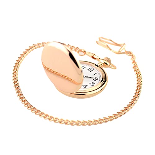 Mikikit Taschenuhr Vintage Clamshell Digital mit Kette Unisex Retro Quarz Uhr Arabische Ziffern Flip Design für Herren Damen Studenten Geburtstag Weihnachten von Mikikit