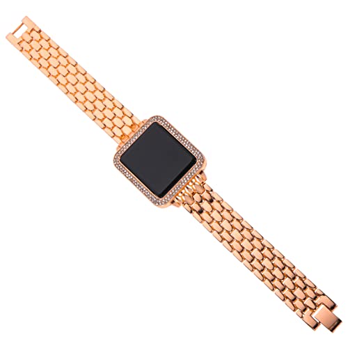 Mikikit Led Strass Damenuhr Stilvolle Touchscreen Armbanduhr Mit Modischem Design Rosa Gold Für Alltag Und Besondere Anlässe von Mikikit