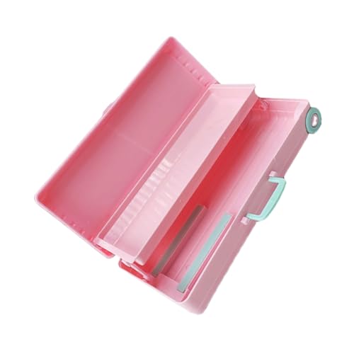 Mikikit Doppelstöckiges Federmäppchen aus Robustem Platzsparendes Mäppchen mit Sicherem Deckel für Schüler Schülerstationär und Schreibtischorganisation von Mikikit