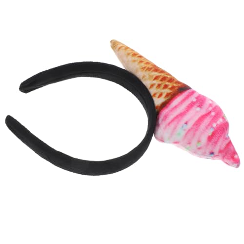 Mikikit Eiscreme Stirnband für Damen Niedliches Haarband zum Waschen Gesichts für Makeup Spa und Freizeit Langlebig und Stylisch für Partys und Festivals Pinkes Design von Mikikit