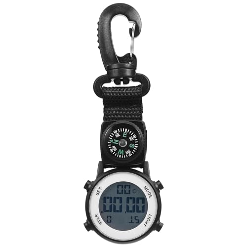 Mikikit Elektronische Kletteruhr Digitale Taschenuhr Elektronische Uhr Taschenuhr Herren Rucksack Hängend, Schwarz , 13.5X4.2CM, Antik von Mikikit
