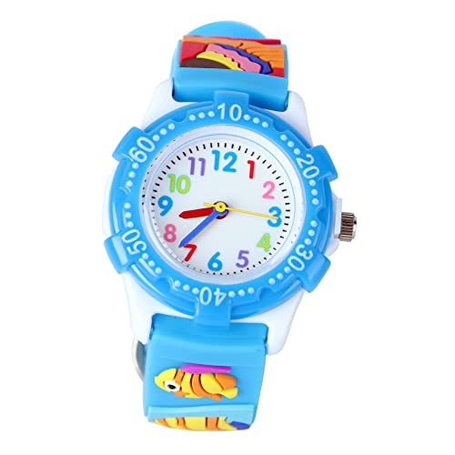 Mikikit Entzückende Kinderuhr 3D-Unterwasser-Mode-Armbanduhr Für Jungen Und Mädchen Leicht Ablesbares Zeit-lerntool von Mikikit