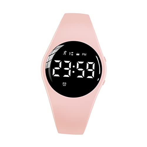 Mikikit Erwachsene Digitaluhren Gummi Kunststoff Armband Uhren Kinder Mädchen Studenten Alarm Minimalistisch Smartwatch Männer Pink Student Schleichend Sportuhr Handgelenk Jungen Kinder von Mikikit