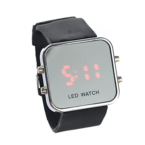 Mikikit Digitaluhr Led-Uhr Mit Silikonband Led-spiegeluhr Unisex-led-Uhr Rote Led-digitaluhr Spiegel-led-Uhr Anschauen Gurt Männer Und Frauen LED Armbanduhr von Mikikit