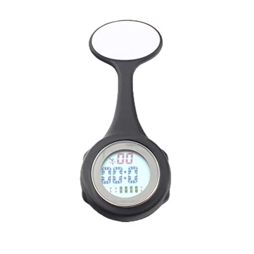 Mikikit Elektrische Krankenschwesteruhr Mit LCD-Display Hängende Taschenuhr Schwarze Uhr Für Ärzte Und Pflegepersonal von Mikikit