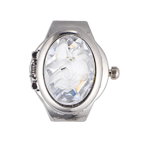 Mikikit Ovaler Fingerring Uhr Modischer Quarzring Für Unisex Weiß Tragbare Kleiner Uhrenring Für Damen Und Herren Als von Mikikit