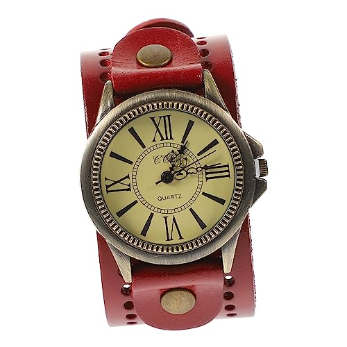 Mikikit 1Stk Armbanduhren aus Leder minimalistische Uhr Vintage-Uhr Armband für Männer Uhren für Damen Damenuhren Herren Armband Armbänder Uhr mit Lederband Anschauen Gurt Mann von Mikikit