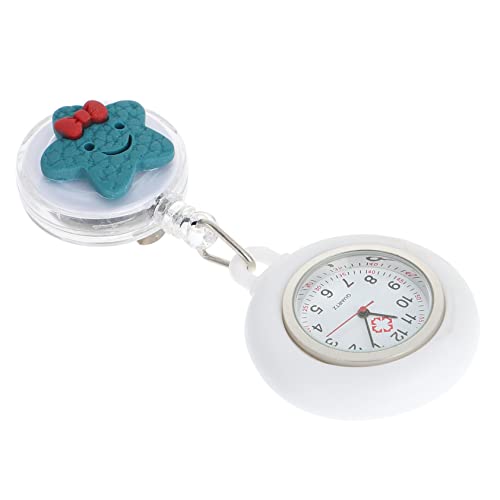 Mikikit Retractable Watch Süße Cartoon Sternen-Clip-Uhr Für Einziehbare Taschenuhr Mit Leuchtenden Zeigern Praktische Pflegeuhr Für Ärzte Und Pflegepersonal von Mikikit
