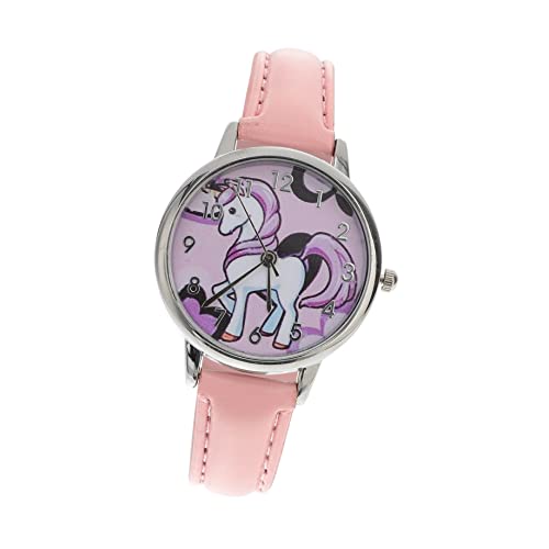 Mikikit Kinderuhren Geschenk Mode-Cartoon-Uhr Einhornuhr Mit Stahlbändern Cartoon-Muster Kinderuhr Einhorn Kinderuhr Armbanduhr Für Kinder Quarzuhr Für Kinder Tier Quarzuhren Kleinkind von Mikikit