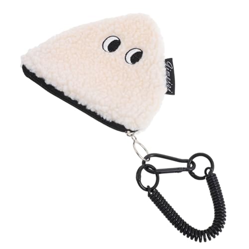 Mikikit Geldbörse Für Onigiri-Puppe Tasche Hängende Geldbörse Kleines Portemonnaie Mit Reißverschluss Süß Wechsel Für Damen Kleine Münztasche Plüsch Weiß von Mikikit