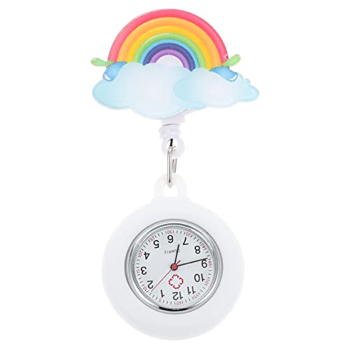Mikikit Zubehör Betrachten Geschenke Für Frauen 2Er- Pack Taschenuhr zum Anstecken Taschenuhr zum Anstecken Verstellbare Taschenuhr Teleskop- Taschenuhr Uhr Regenbogenform Schwesternuhr von Mikikit