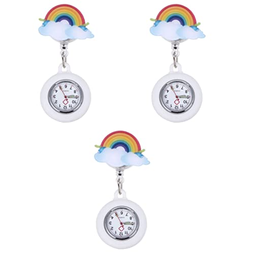 Mikikit Zubehör Betrachten Geschenke Für Frauen 3 STK. - On- Taschen- Taschenuhr Verstellbare Taschenuhr Teleskop- Taschenuhr Uhr- Regenbogenform Schwesternuhr Schlüsselanhänger-Zubehör von Mikikit