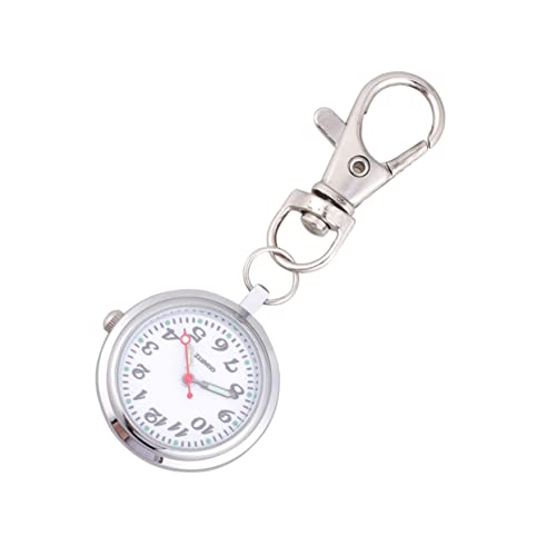 Mikikit Damen Digitaluhren Die Hebamme Abzeichen Uhr Schlüsselanhänger Clip Hängende Brosche Puls Mit Schlüssel Hängende en Tasche Ältere Kleine von Mikikit