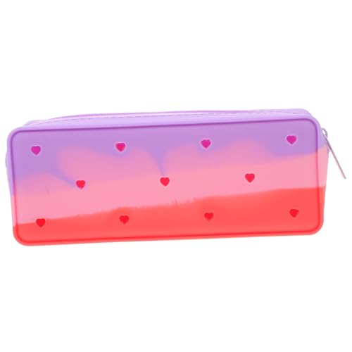 Mikikit Großes Fassungsvermögen Stifteetui aus Farbigem Silikon Leichtes Federmäppchen mit Glattem Reißverschluss Schlanke Aufbewahrungstasche für Schüler Schreibwaren Organizer von Mikikit