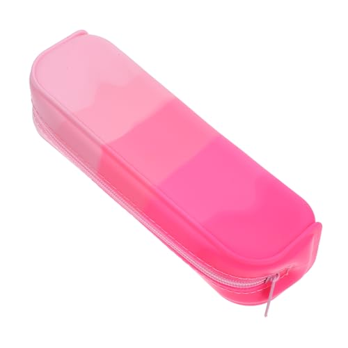 Mikikit Großes Kapazitäts Silikon Federmäppchen Langlebige Rechteckige Stifttasche mit Farbverlauf in Vielseitiger Organizer für Schreibwaren Make Up und Zubehör für Schüler und Studenten von Mikikit