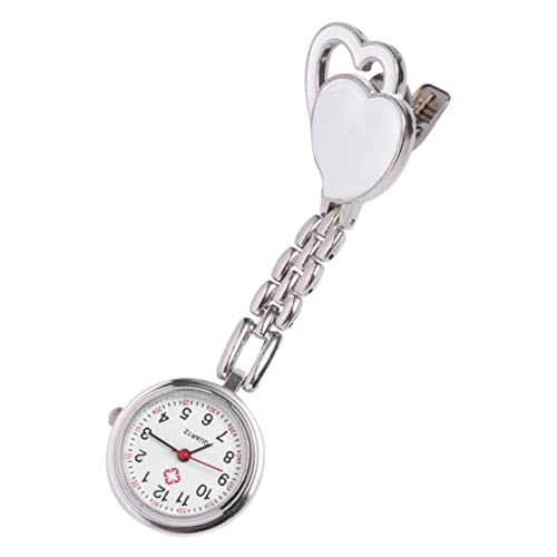 Mikikit Herzförmige Taschenuhr Hängeuhr Weiß Krankenschwesteruhr Kreative Dekoration für Kleidung und Familie von Mikikit