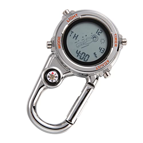 Mikikit Clip on Uhr Für Outdoor Aktivitäten Digitale Rucksackuhr Für Herren Und Damen Multifunktionale Karabiner Uhr Präzise Quarzzeitmessung Zum Klettern Und Camping von Mikikit