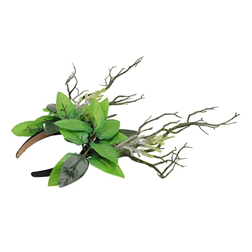Mikikit Hirschgeweih Haarreif mit Blättern und Geweih Design Stirnband für Halloween Weihnachtsfeier Leichter Party Kopfschmuck für Damen von Mikikit