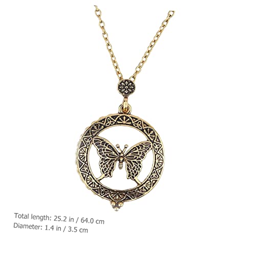 Mikikit Hohl Schmetterling Anhänger Halskette aus Legierung mit Vergrößerungslupe Vintage Halskette Multifunktional für Lesen und Handwerk Sicher und Klar Damen Schmuck Accessoire Mikikit Hohl Schmetterling Anhänger Halskette aus Legierung mit Vergrößerungslupe Vintage Halskette Multifunktional für Lesen und Handwerk Sicher und Klar Damen Schmuck Accessoire von Mikikit