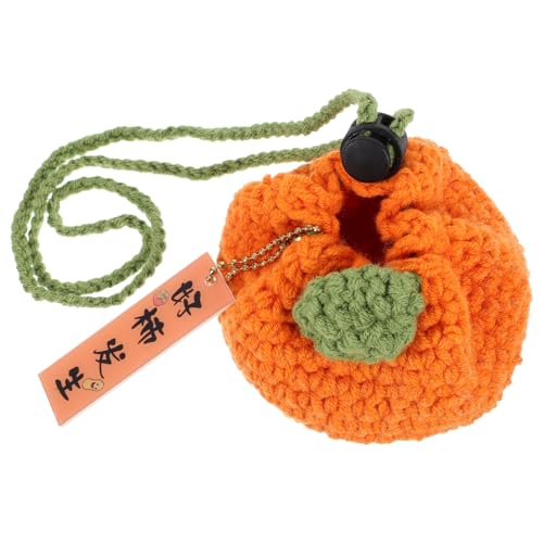 Mikikit Kleine Gehäkelte Tasche aus Weichem Wollgarn Tragbare Mädchen Geldbörse Handgefertigte Kompakte Aufbewahrungstasche für Alltag und Reisen Modisches Accessoire für Damen von Mikikit