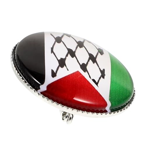 Mikikit Palästina Flagge Brosche Pin Ästhetischer Anstecker Für Kleidung Taschen Multifunktionale Brosche Mit Hochwertiger Verarbeitung Silber von Mikikit