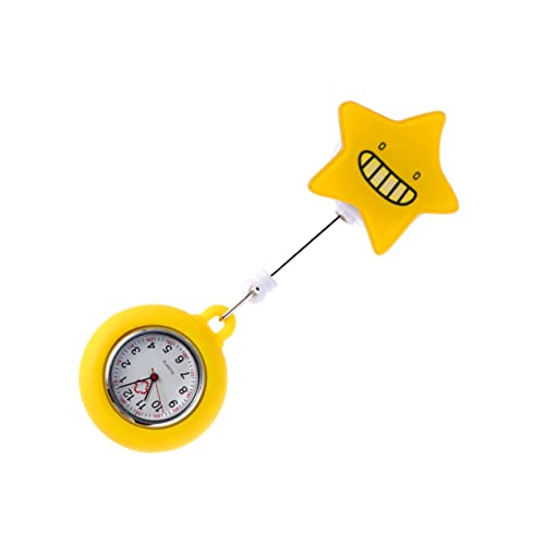 Mikikit Student Retractable Study Favors Party Watch- Cartoon Clock Clip-Revers Sanitäter Retractable Women- Krankenschwesters Doctor Telescopic Birthday Fob Star Hanging von Mikikit