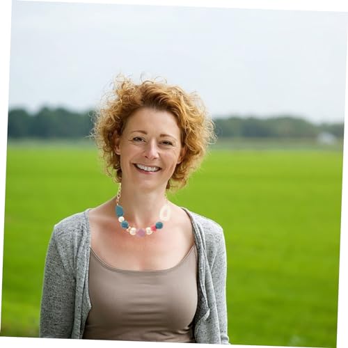 Mikikit Lange Damen Sweater Necklace Chain Kreative Pullover Halskette mit Schmuckstein Statement Kette für Herbst Winter Eleganter Modeschmuck für Besondere Anlässe von Mikikit