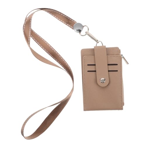 Mikikit Leder Ausweishülle mit Schlüsselband Leichter Wasserdichter Arbeitsschutz für Ausweis Multifunktionaler Kartenhalter für Büro Schule Bus und Zugangskarten von Mikikit