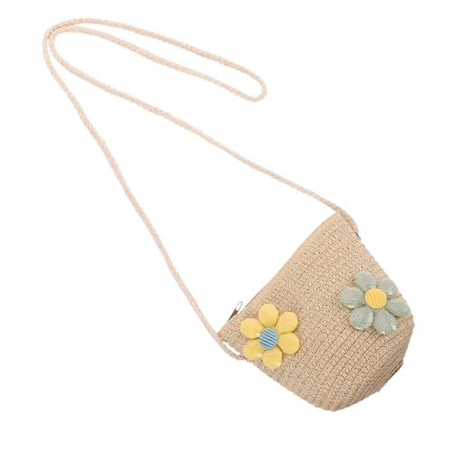 Mikikit Leichter Stroh Gewebt Entzückungsumhebungsumhebungsbeutel Crossbody Crossbody Stroh Gewebter Crossbody -geldbörse Kleiner Umhängetasche von Mikikit