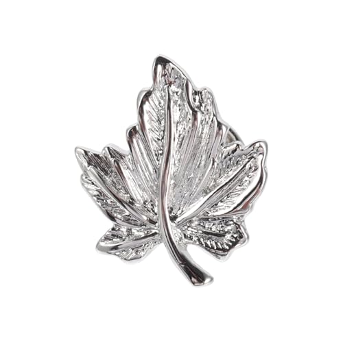 Mikikit Maple Leaf Brosche Silberfarbene Metall Anstecknadel Modisches Accessoire für Anzug Pullover Rock DIY Kleidungsschmuck Elegant und Mikikit Maple Leaf Brosche Silberfarbene Metall Anstecknadel Modisches Accessoire für Anzug Pullover Rock DIY Kleidungsschmuck Elegant und von Mikikit