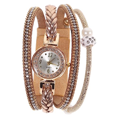 Mikikit Armbänder Für Frauen Armbanduhr Schmuck Kristall Weiße Armbanduhr Schwarze Armreifuhr Armschlinge Schmuck Armbänder Perlenarmbänder Strassarmbänder Uhr Weben Mädchen Damen Diamant von Mikikit