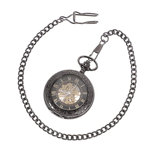 Mikikit Stylische Unisex Taschenuhr Mit Automatischem Mechanismus Und Abnehmbarer Kette Vintage Für Und Für Alltag Und Besondere Anlässe von Mikikit